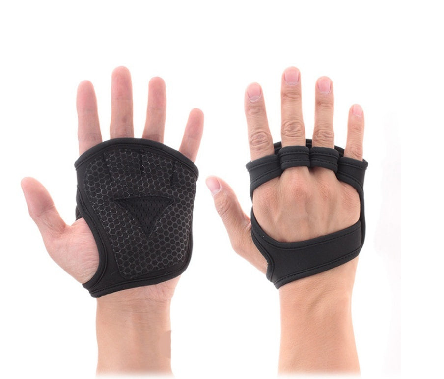 Black Breathable Half Finger Gym Gloves