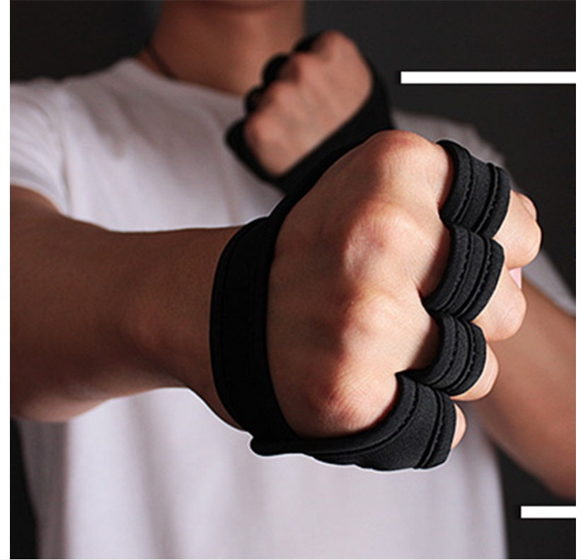 Black Breathable Half Finger Gym Gloves