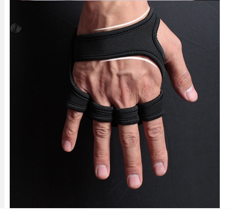 Black Breathable Half Finger Gym Gloves