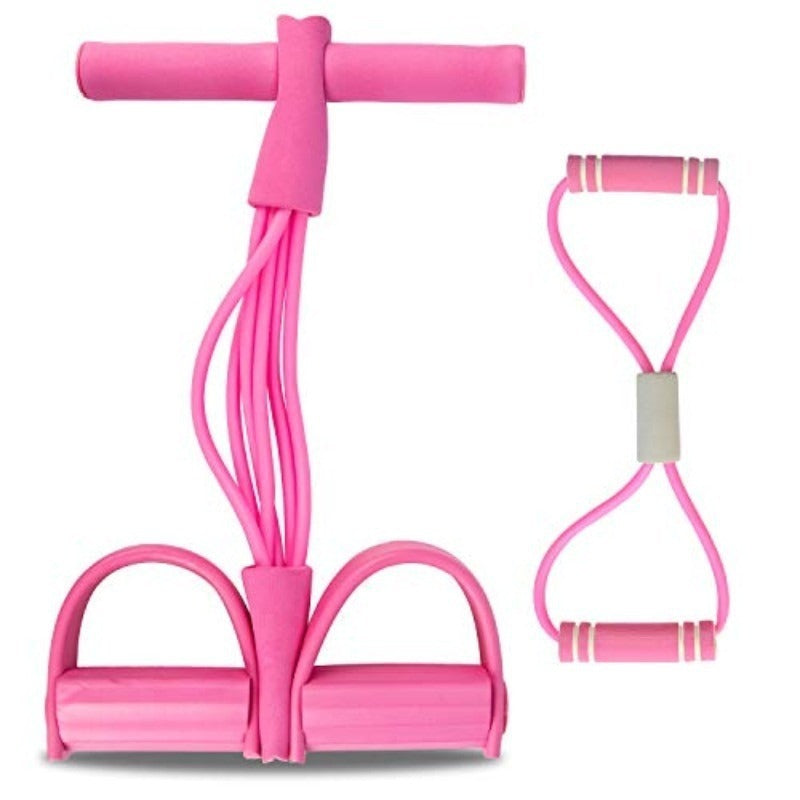 Multi-Function Tension Rope 6Tube Gym Fitness Foot Pedal Exerciser Pull Band New