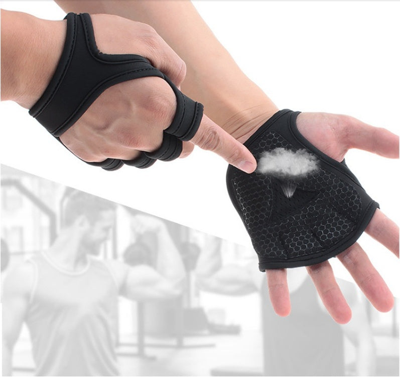 Black Breathable Half Finger Gym Gloves