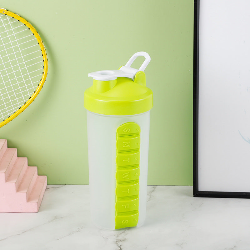 Seven-day Pill Box Water Pill Box Two-in-one Gym Sports Shake Cup