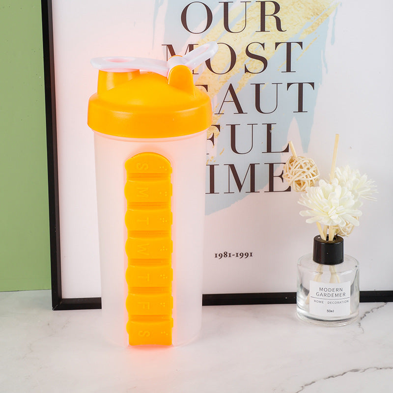 Seven-day Pill Box Water Pill Box Two-in-one Gym Sports Shake Cup
