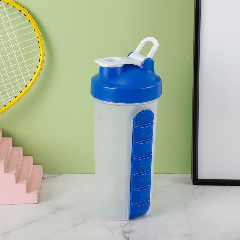 Seven-day Pill Box Water Pill Box Two-in-one Gym Sports Shake Cup