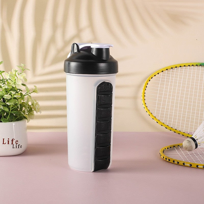 Seven-day Pill Box Water Pill Box Two-in-one Gym Sports Shake Cup